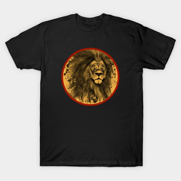 Lion Drawing 3rd eye OHC T-Shirt by Odd Hourz Creative